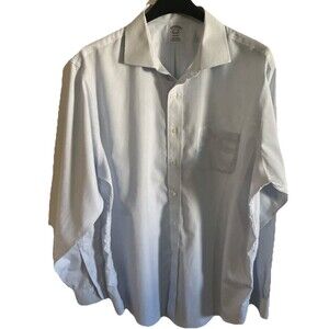 brooks brothers shirt 17 1/2 36 Blue Stripes Regent 100% American Supima Cotton